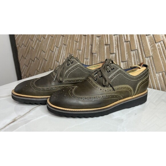 Cole Haan C10813 Wingtip Borgue Oxford Lace Up Men Leather Shoes 8 M Olive Green main image 12